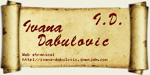 Ivana Dabulović vizit kartica